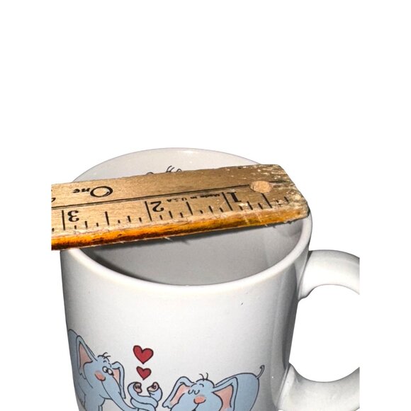 Cute Cartoon Elephant Love Graphic Ceramic Coffee Mug By Vagabond Creations - Picture 3 of 4